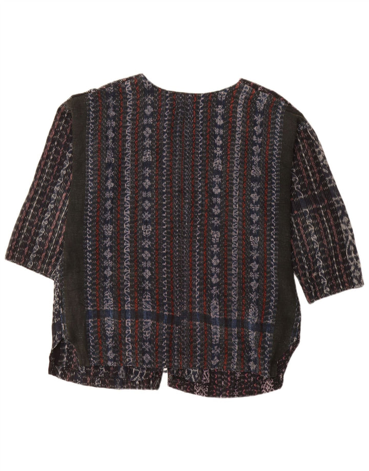 ВИНТАЖНАЯ женская блузка-рубашка с рукавом 3/4, Великобритания, 18 XL, черная полоска