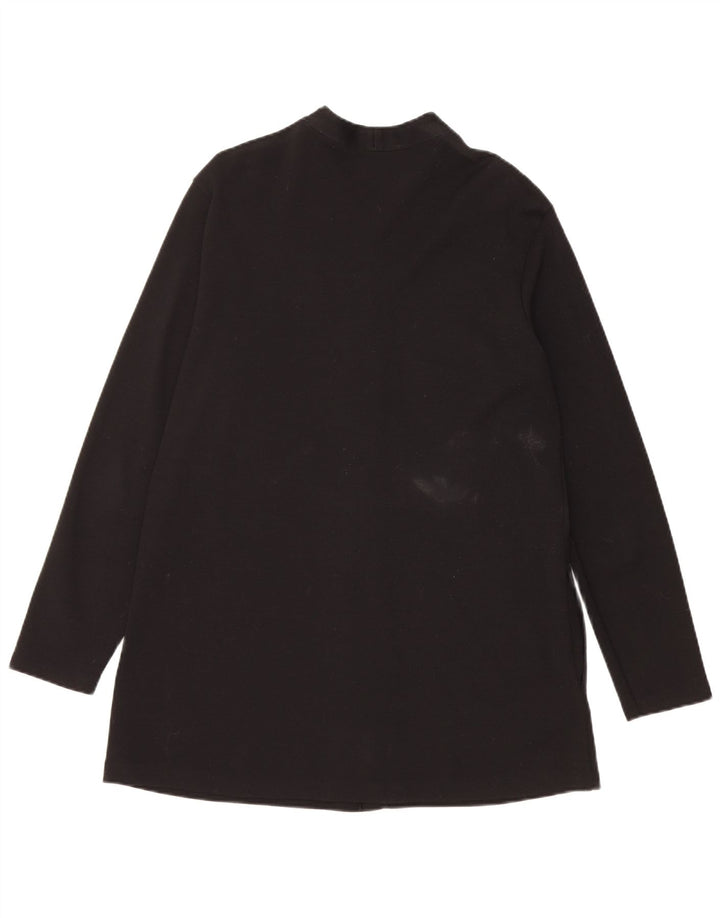 Женский удлиненный открытый кардиган Benetton UK 14, средний черный, шерсть