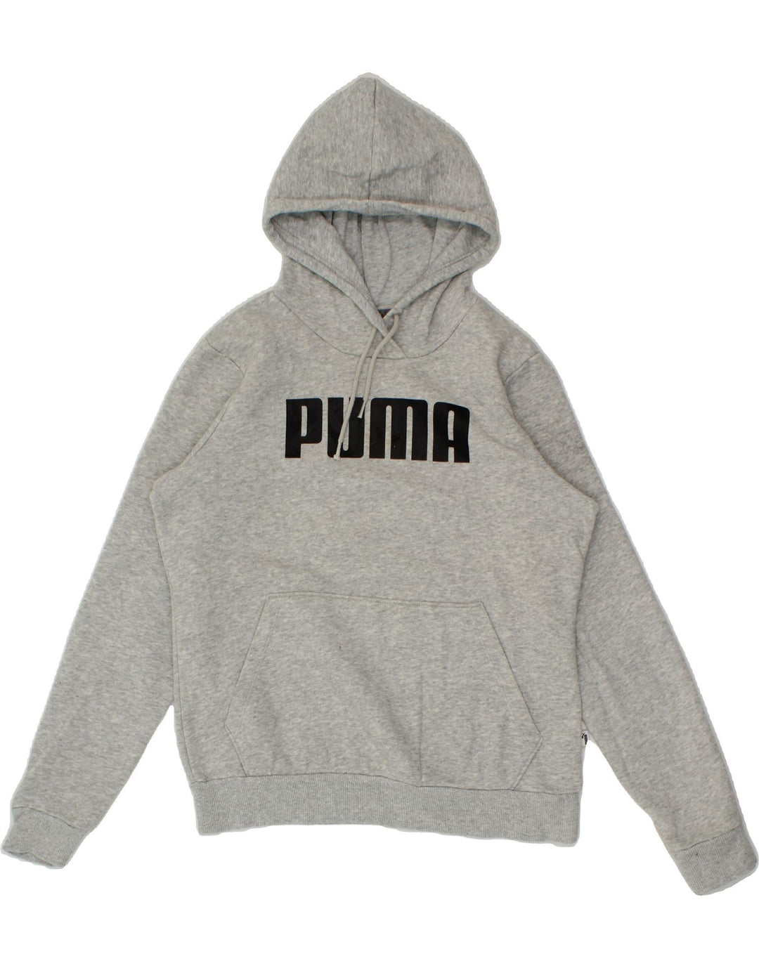 PUMA Womens Graphic Hoodie Jumper UK 12 Medium Grey Polyester Vintage Puma and Second-Hand Puma from Messina Hembry 