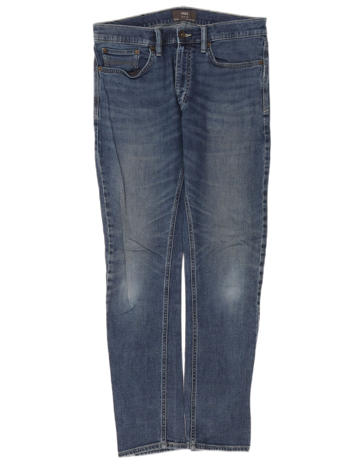 Мужские узкие джинсы Marks & Spencer W32 L31 синие, хлопок