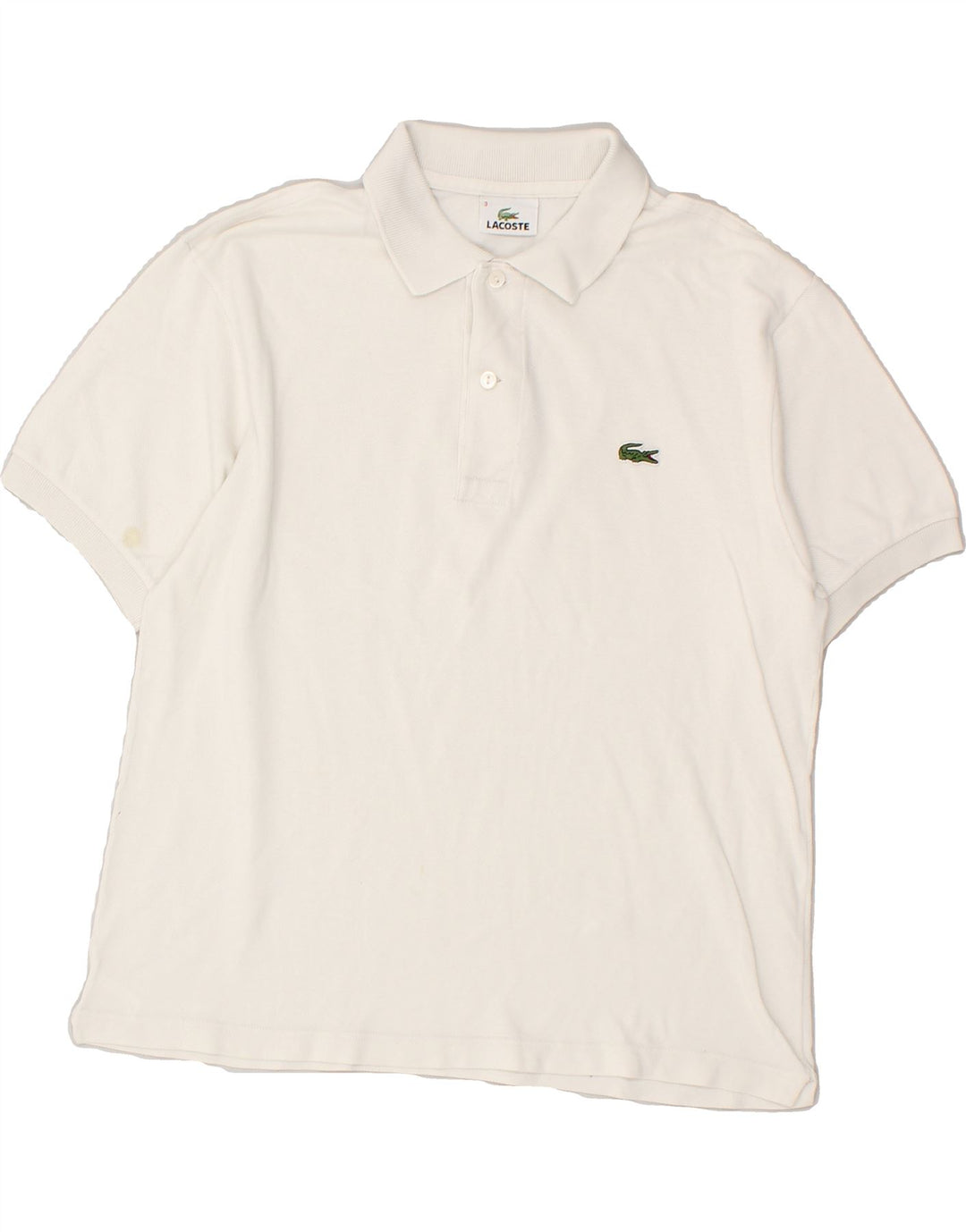 Мужская рубашка-поло LACOSTE, размер 3, маленькая, белый хлопок