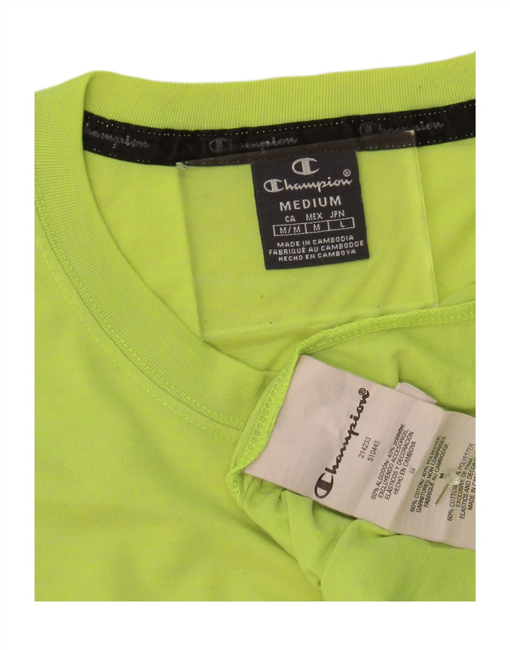 CHAMPION Mens Graphic T-Shirt Top Medium Green Cotton