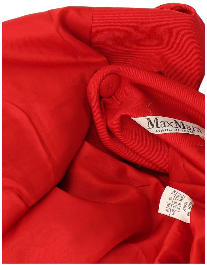 Женский двубортный пиджак большого размера Max Mara UK 10, маленький красный