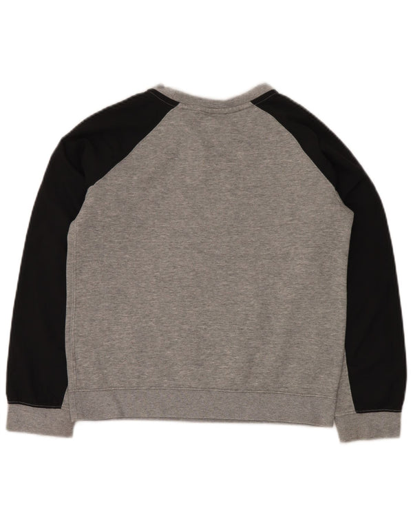 Джемпер с рисунком NIKE для мальчиков 10–11 лет, средний серый цвет с цветными блоками