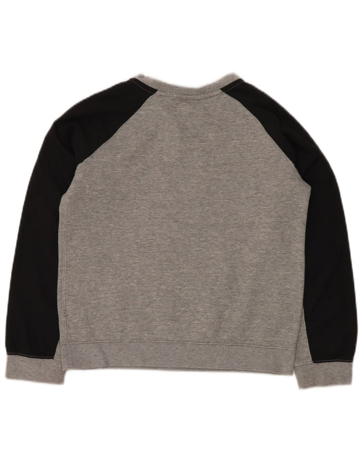 Джемпер с рисунком NIKE для мальчиков 10–11 лет, средний серый цвет с цветными блоками