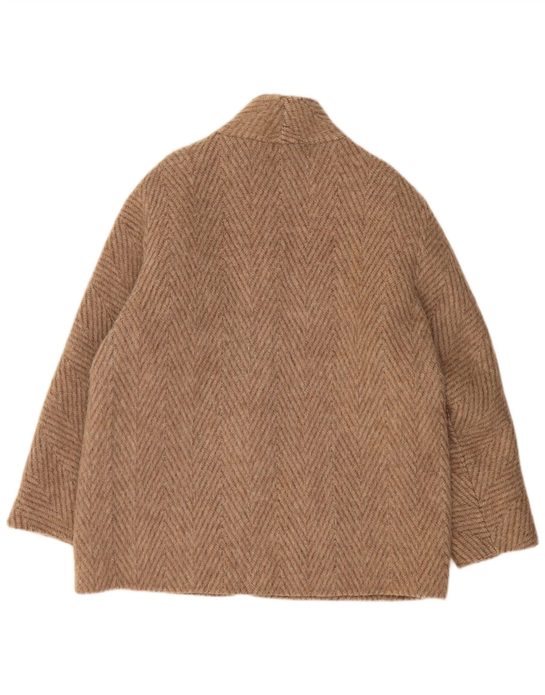 ВИНТАЖНОЕ женское пальто UK 18 XL Бежевый с шевроном