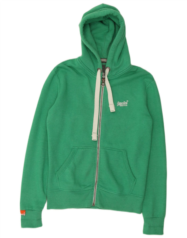 Мужской свитер с капюшоном на молнии Superdry, средний зеленый хлопок, хлопок