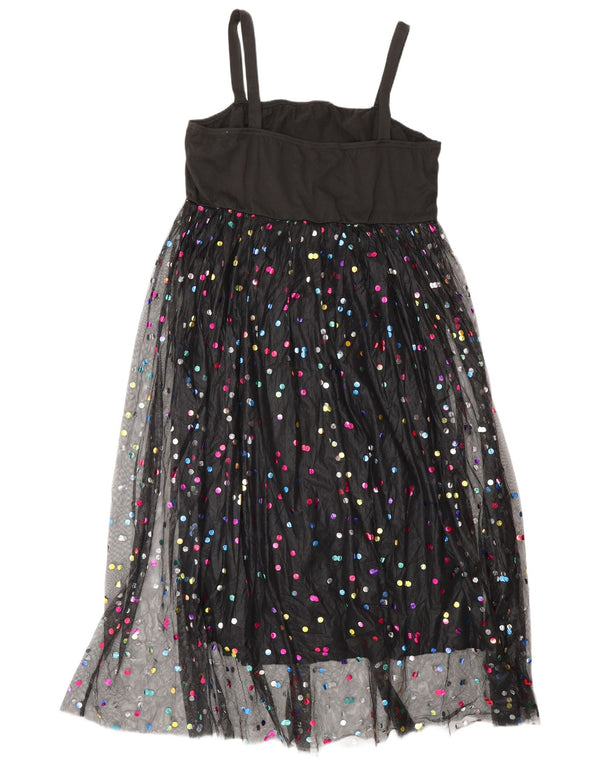 Shein Женское пышное платье без рукавов в стиле ампир, Великобритания 20, 2XL, черное в крапинку