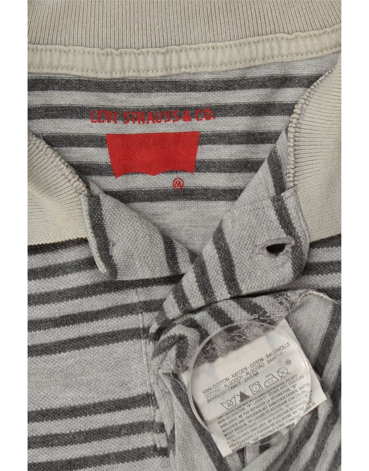 Мужская рубашка-поло LEVI'S, хлопковая синяя полоска среднего размера