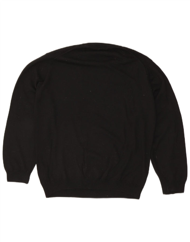 Мужской джемпер с круглым вырезом Marks & Spencer, большой черный шерстяной свитер