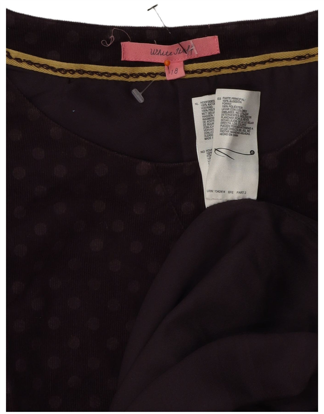 Женское платье-футляр без рукавов WHITE STUFF UK 18 XL фиолетового цвета в горошек