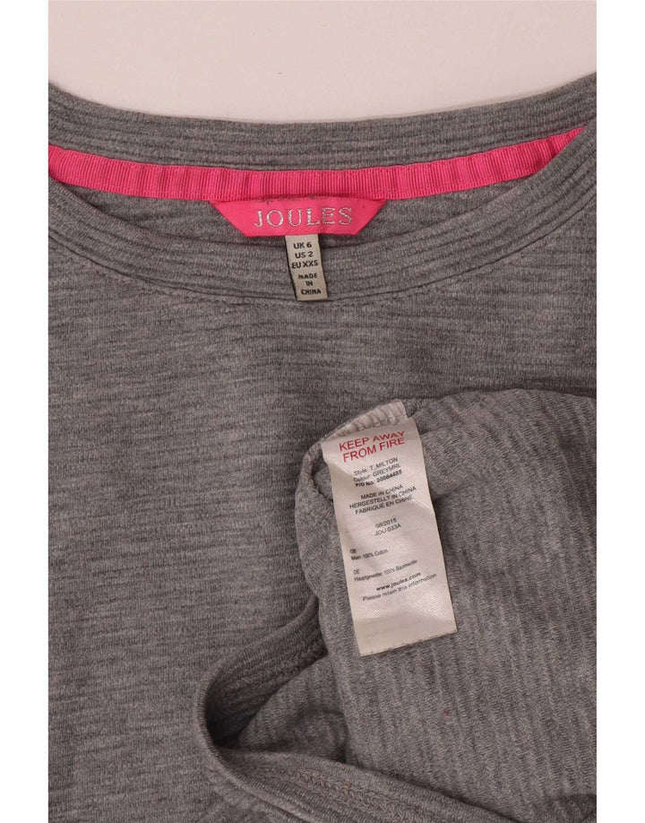 Женский оверсайз-топ Joules с длинным рукавом UK 6 XS, серый хлопок