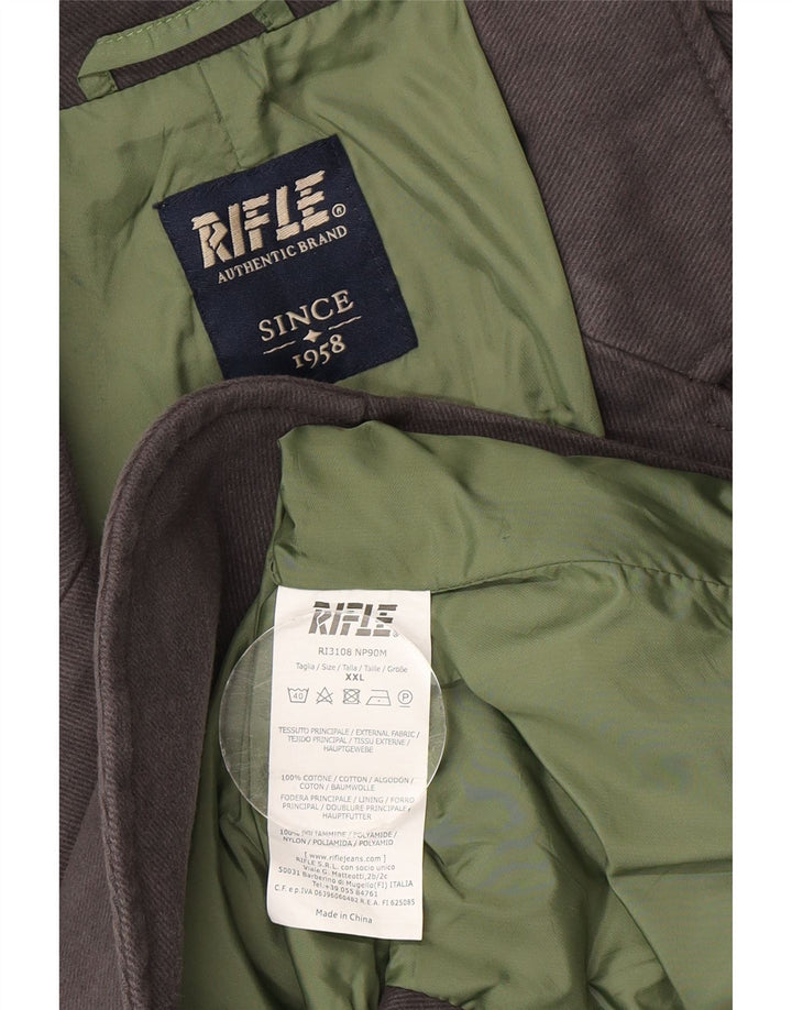 Мужской пиджак с 2 пуговицами Rifle, Великобритания 44, 2XL, серый хлопок