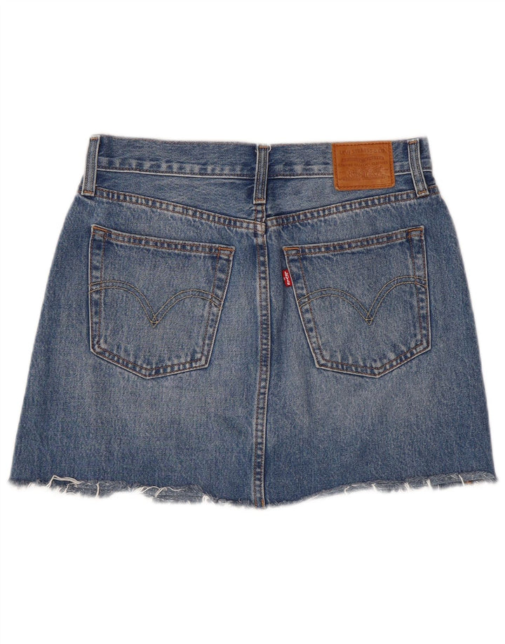 Женская джинсовая мини-юбка Levi's W27, маленькая синяя, хлопок