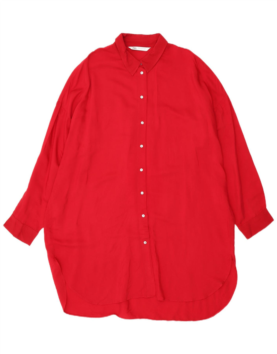 Женское платье-рубашка оверсайз Zara UK 18 XL, красное