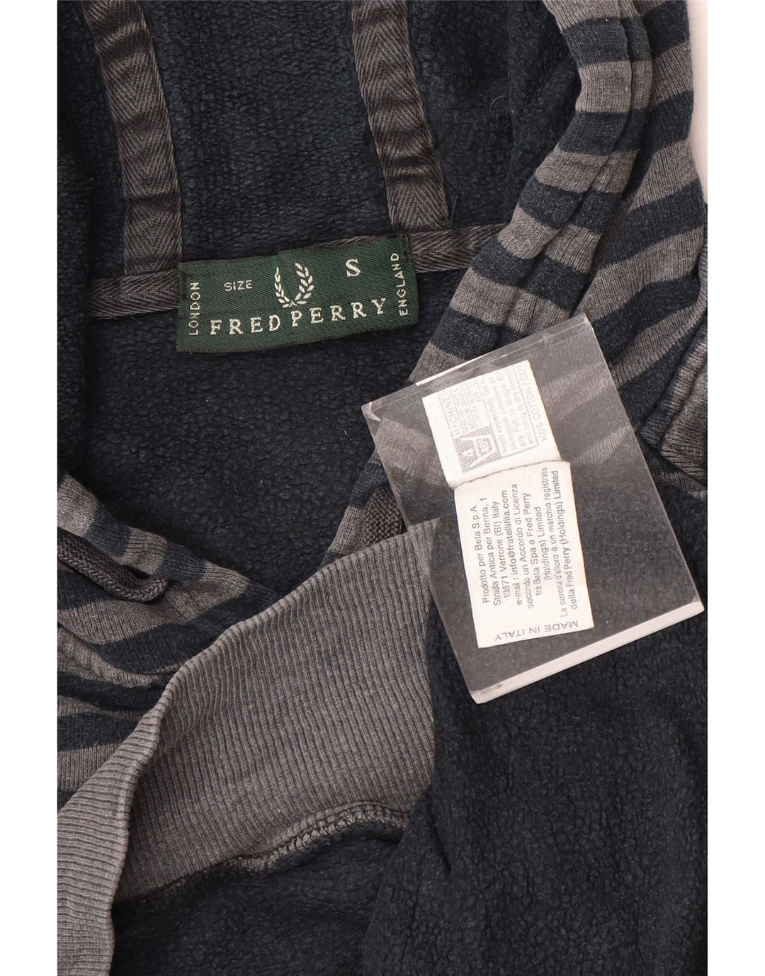 Мужской джемпер с капюшоном Fred Perry, маленький серый полосатый хлопок