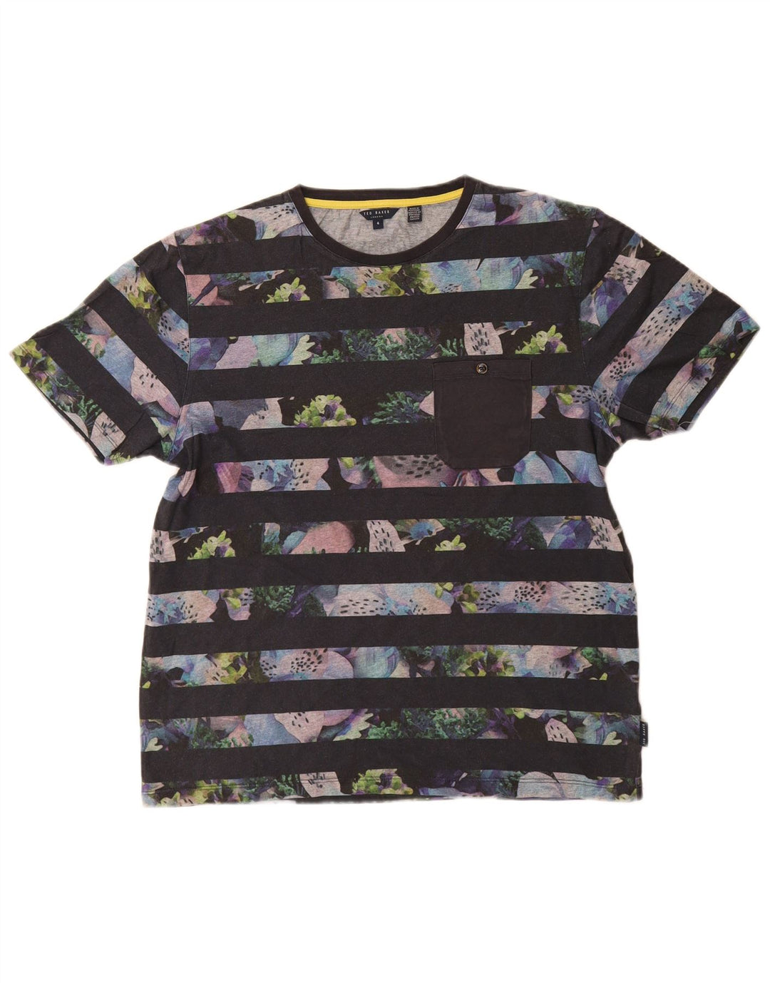 Мужская футболка Ted Baker, размер 4, большая темно-синяя полоска