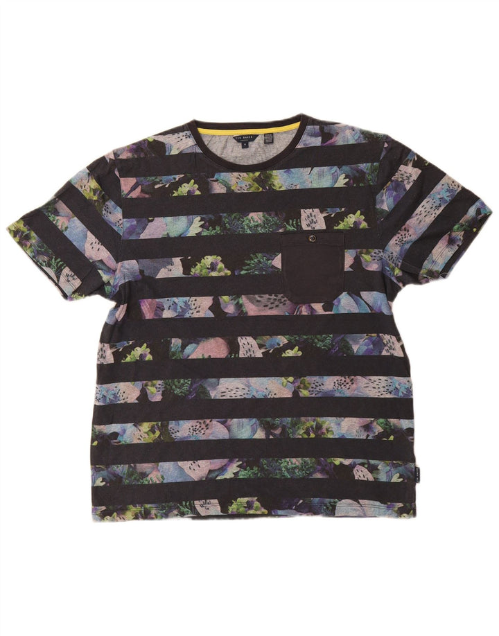 Мужская футболка Ted Baker, размер 4, большая темно-синяя полоска