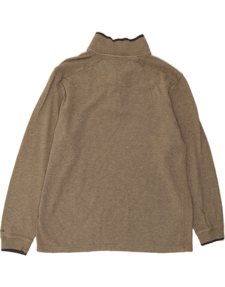 IZOD Mens Zip Neck Jumper Sweater XL Grey Cotton Vintage Izod and Second-Hand Izod from Messina Hembry 