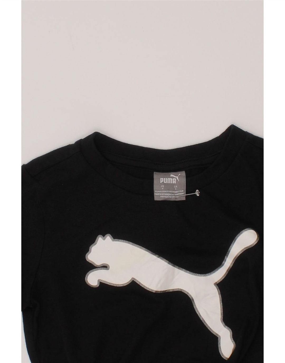 Футболка с рисунком Puma для мальчиков 3-4 года, черная