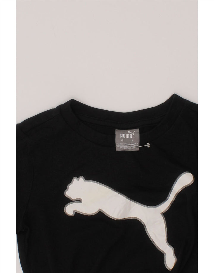 Футболка с рисунком Puma для мальчиков 3-4 года, черная