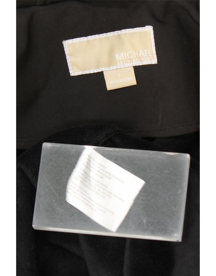 Женская парка Michael Kors с капюшоном UK 16, большой черный полиэстер