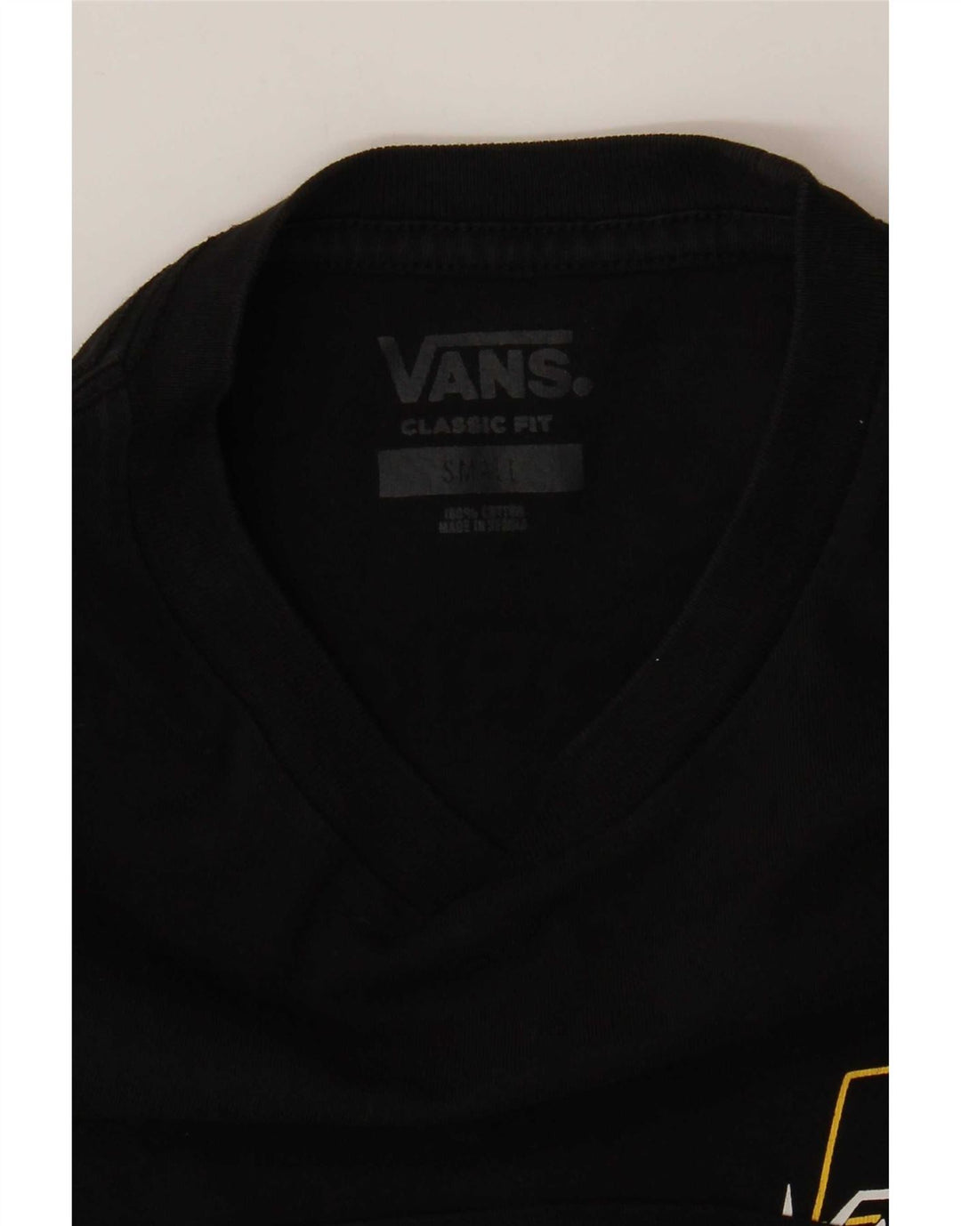 Мужская футболка классического кроя с рисунком Vans, маленькая черная