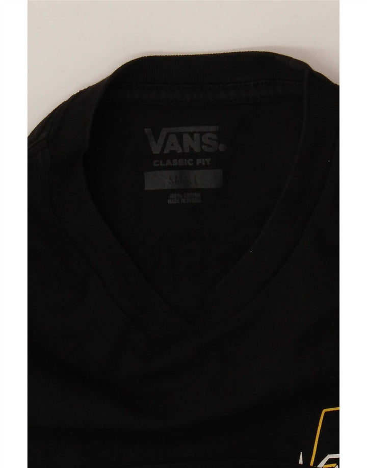 Мужская футболка классического кроя с рисунком Vans, маленькая черная