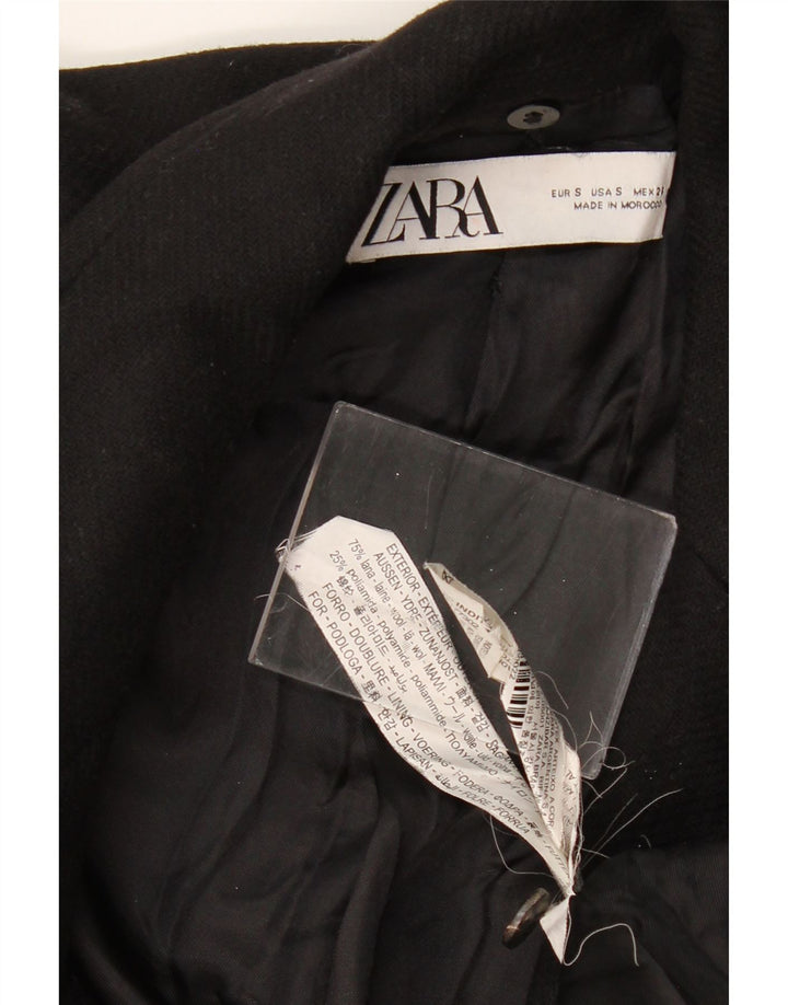 Женское пальто ZARA UK 10, маленькое черное, шерстяное