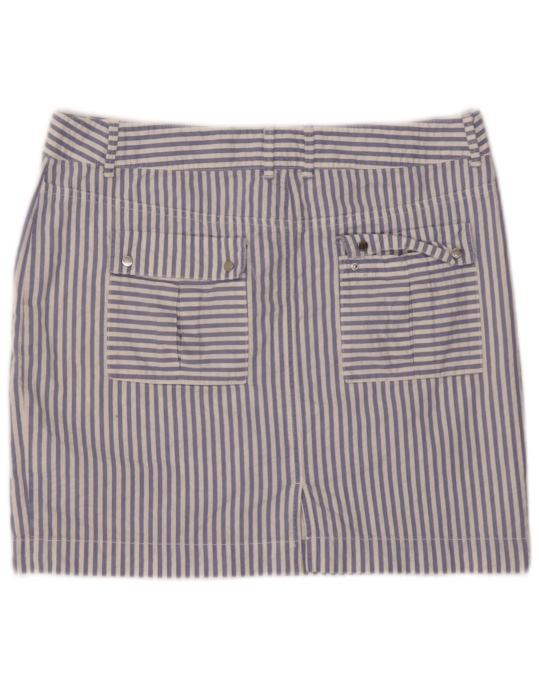 TOMMY HILFIGER Womens Mini Skirt US 8 Medium W32 Blue Striped Cotton