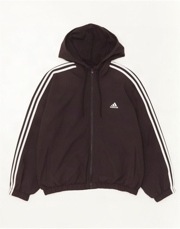 Женский спортивный костюм Adidas с капюшоном, верхняя куртка UK 20/22 XL, черный нейлон