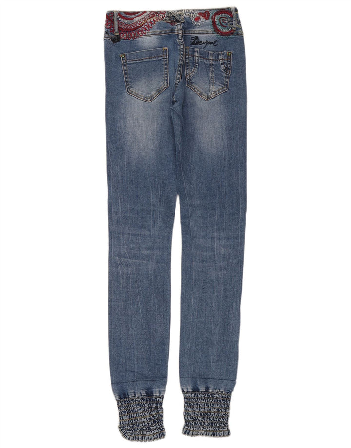 DESIGUAL Womens Graphic Joggers Slim Jeans W24 L33 Blue
