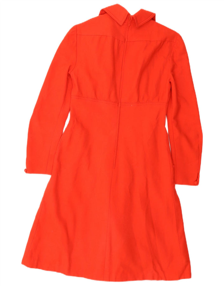 ВИНТАЖНОЕ женское платье А-силуэта с длинными рукавами, ЕС 38, средний красный, новая шерсть