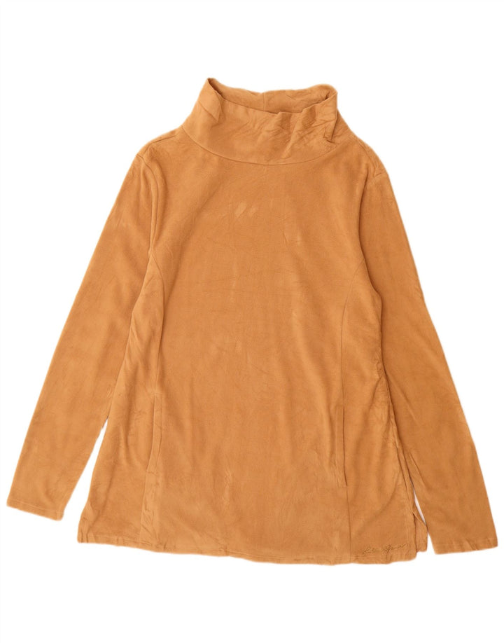 Женский длинный флисовый джемпер Eddie Bauer UK 14, средний коричневый полиэстер