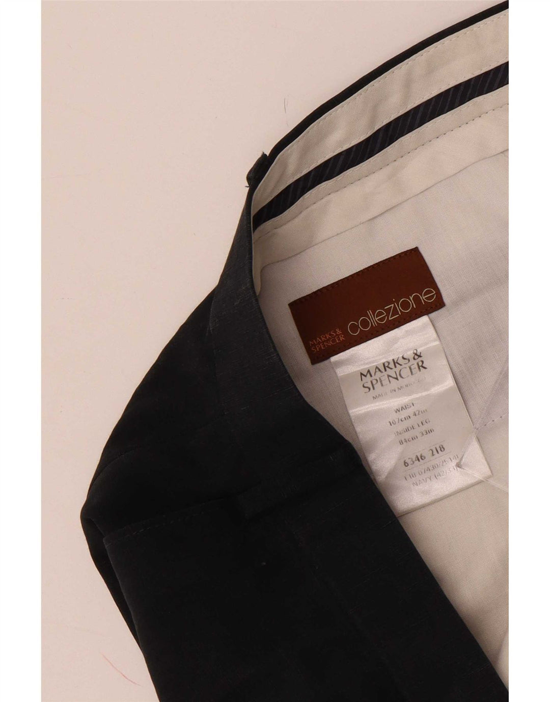Мужские костюмные брюки Marks & Spencer W42 L33 темно-синие из лиоцелла