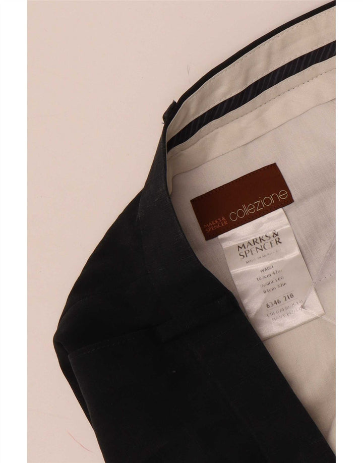 Мужские костюмные брюки Marks & Spencer W42 L33 темно-синие из лиоцелла