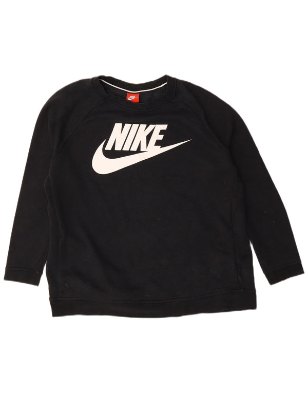 Женский джемпер большого размера с рисунком Nike UK 18 XL, черный хлопок