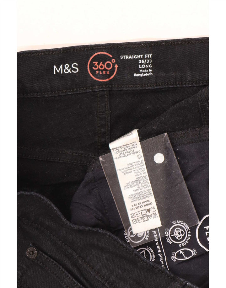 Мужские прямые джинсы Marks & Spencer W36 L33, черный хлопок