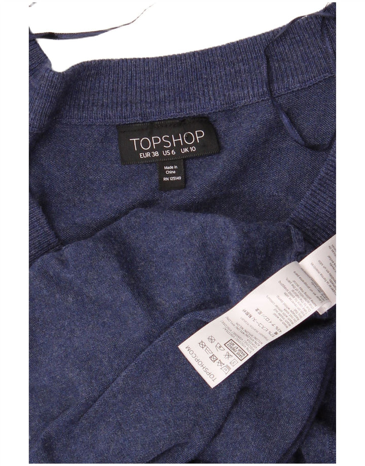 Женское платье-джемпер оверсайз Topshop UK 10, маленькое темно-синее в полоску из вискозы