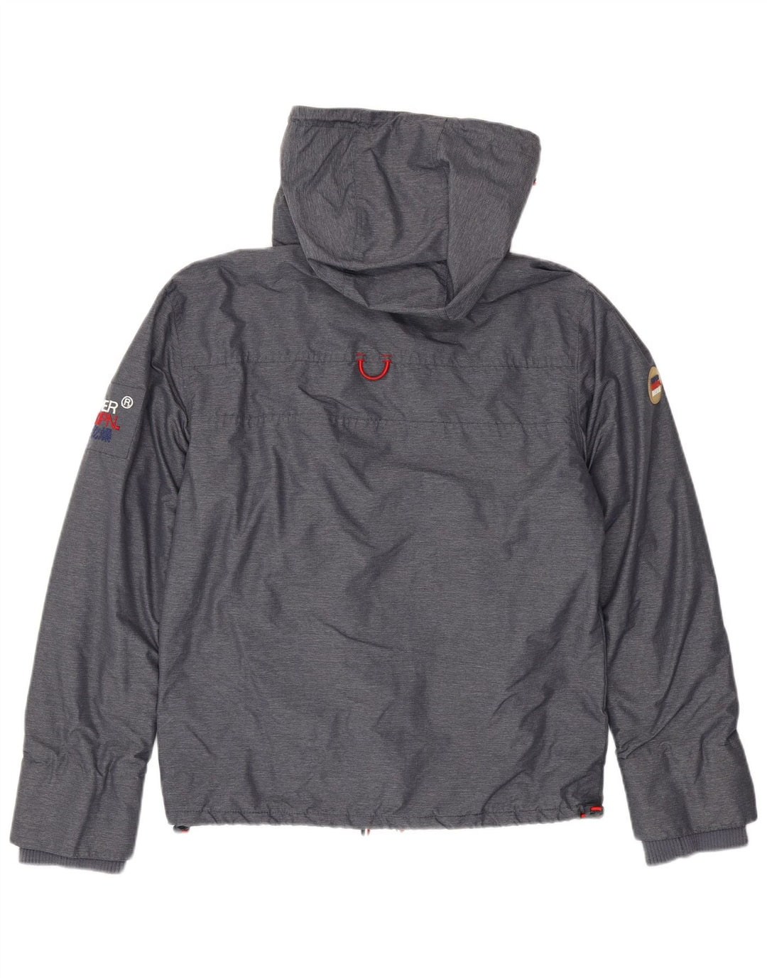 SUPERDRY Мужская ветровка с капюшоном UK 38 Средний Серый Полиэстер