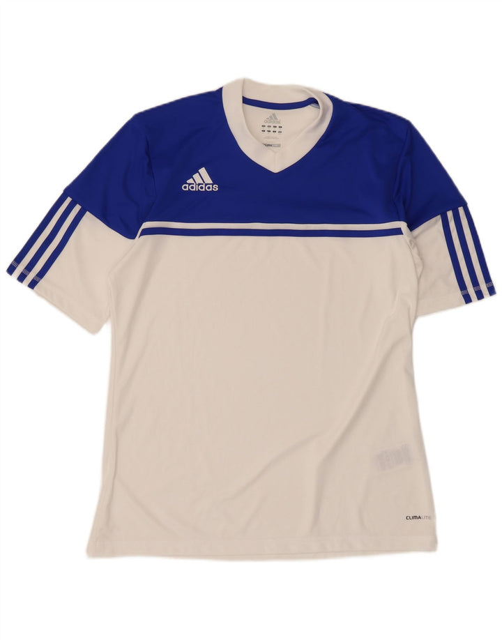 Мужская футболка Adidas Climalite, верх среднего размера, белый полиэстер с цветными блоками