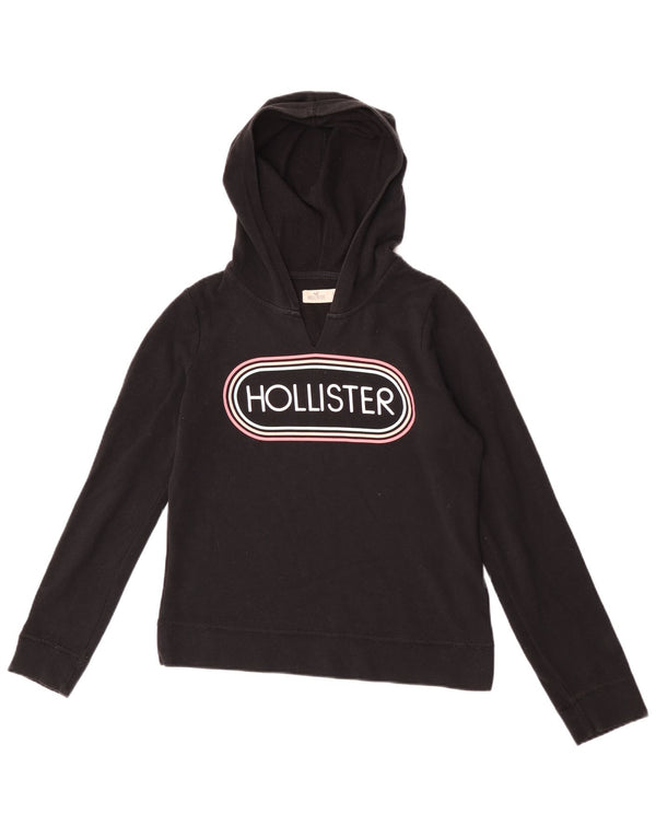 Женский джемпер с капюшоном Hollister UK 10, маленький, черный, хлопок