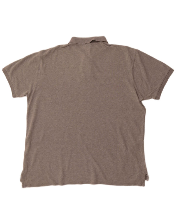 POLO RALPH LAUREN Мужская рубашка-поло приталенного кроя 2XL серого цвета, хлопок