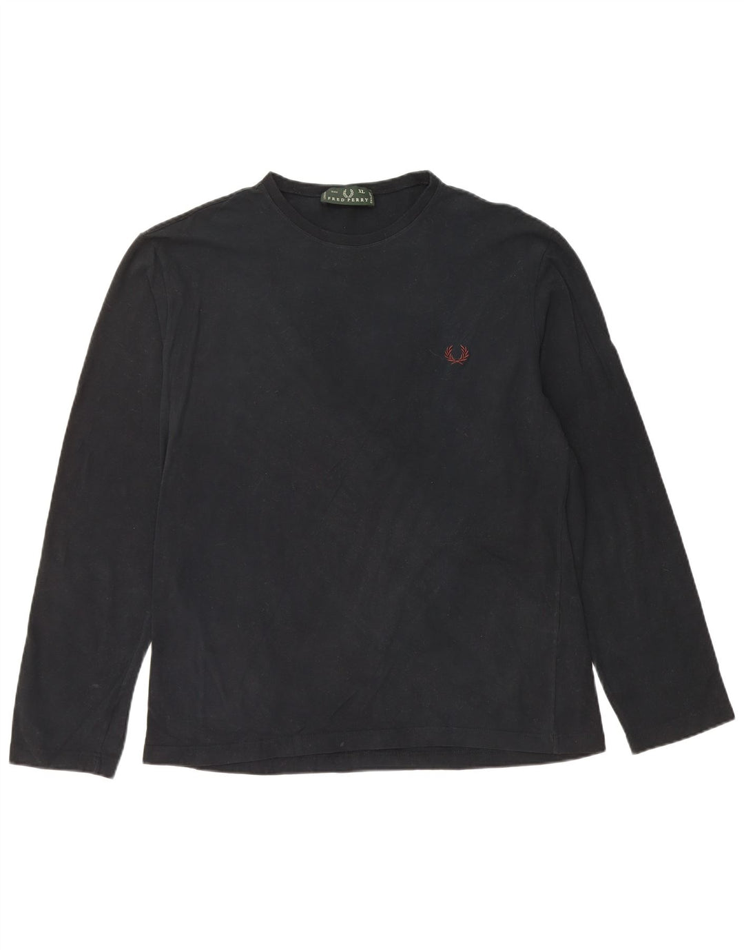FRED PERRY Мужской топ с длинным рукавом XL, черный хлопок