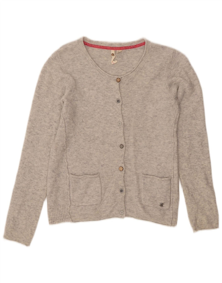 WHITE STUFF Womens Crop Cardigan Sweater UK 10 Small  Grey Flecked Nylon