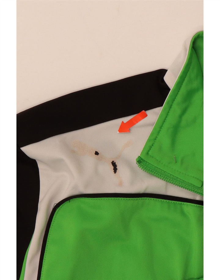 Спортивный костюм PUMA для мальчиков, верхняя куртка 15–16 лет, зеленый полиэстер с цветными блоками