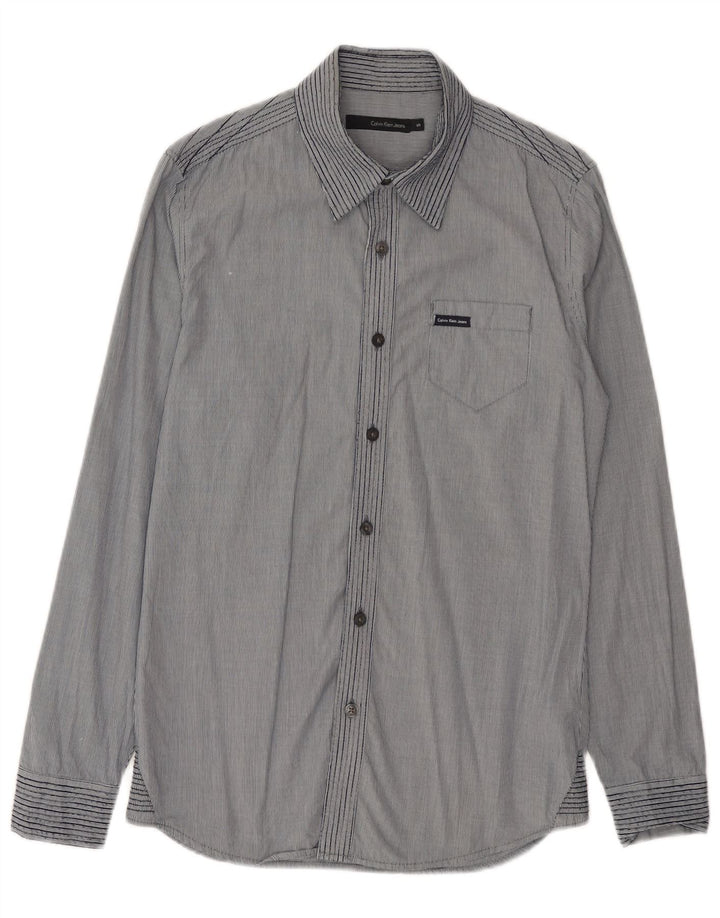 Мужская рубашка в клетку Calvin Klein Jeans, маленькая синяя хлопковая полоска