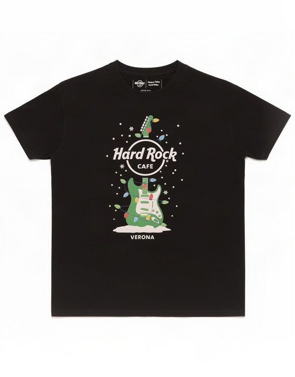 Hard Rock Cafe Mens VERONA Graphic T-Shirt Top Small Black Cotton