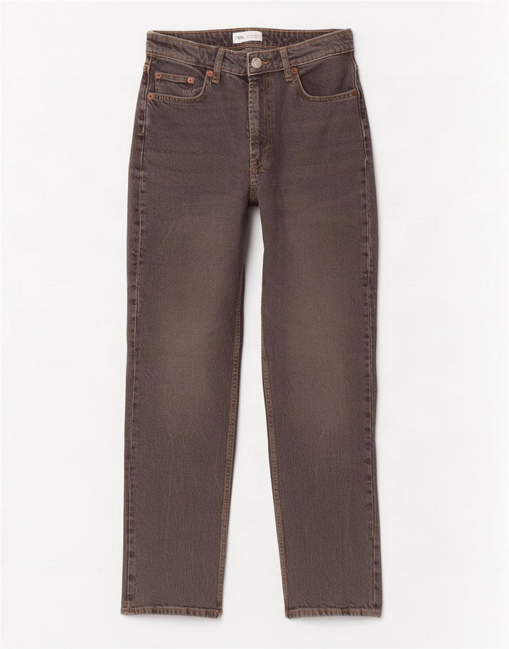 Женские прямые джинсы Zara EU 40 Medium W30 L29 Серые