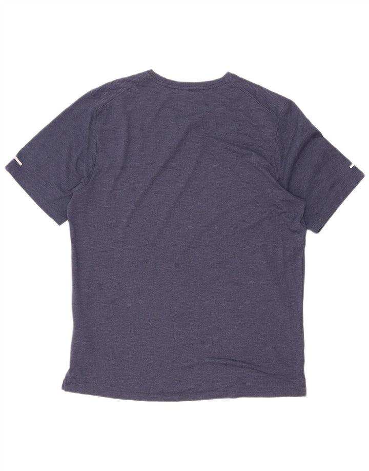 Мужская футболка Nike Dri Fit, средний темно-синий полиэстер в тонкую полоску